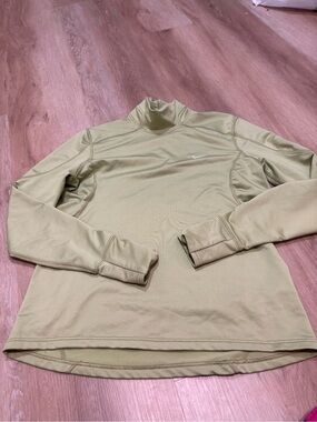 Womens Nike Fit Dry Long Sleeve Athletic Top Shirt Green Thumb Holes Size L